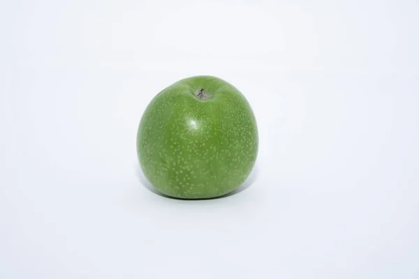 Νόστιμο Και Ζουμερό Πράσινο Μήλο Λευκό Φόντο — Φωτογραφία Αρχείου