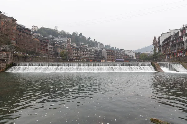 Fenghuang Hunan China Diciembre 2018 Paisaje Del Río Tuojiang Río — Foto de Stock