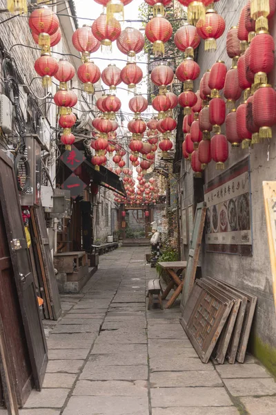Fenghuang Hunan China December 2018 Narrow Streets Old Town Phoenix — Stock Photo, Image