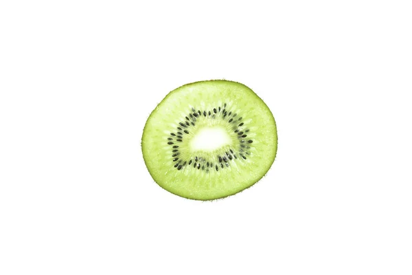 Una Rebanada Kiwi Sobre Fondo Blanco —  Fotos de Stock