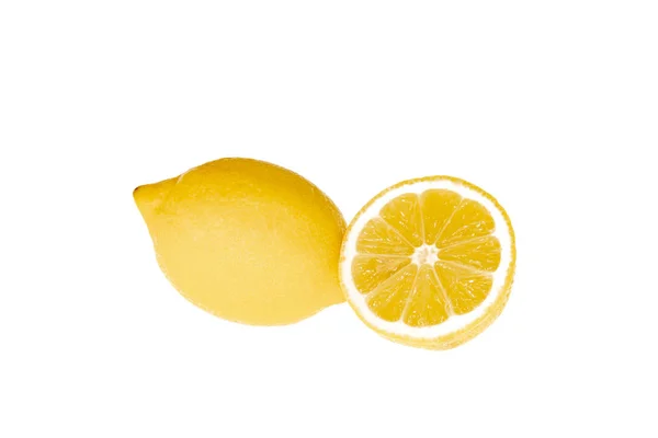 Limón Limón Cortados Sobre Fondo Blanco — Foto de Stock
