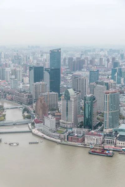 Vista Aérea Del Paisaje Arquitectónico Urbano Shanghai China —  Fotos de Stock