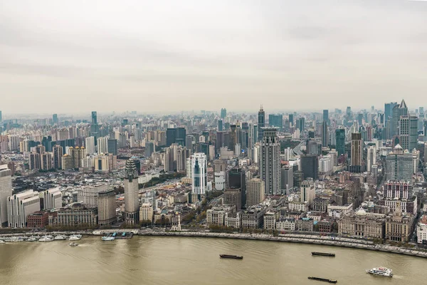 Vista Aérea Del Paisaje Arquitectónico Urbano Shanghai China —  Fotos de Stock
