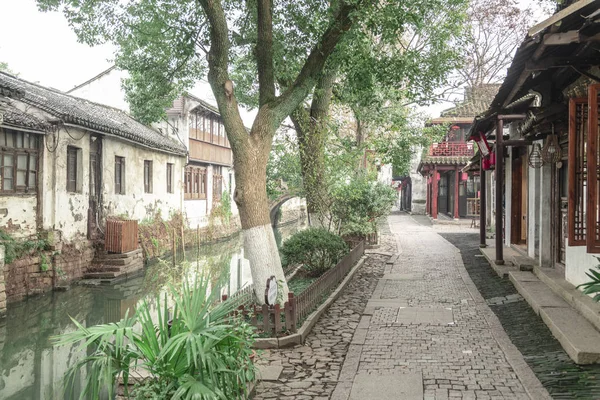 Zhouzhuang Ünlü Için Onun Kanallar Jiangsu Eyaletinde Bir Kasabadır Çin — Stok fotoğraf