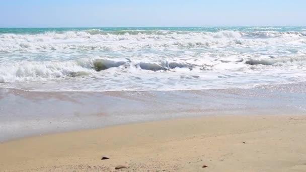 Повільний Рух Узбережжп Які Хвилі Середземному Морі — стокове відео