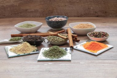 Cam tepsilerde farklı baharatlar