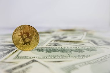 Altın bitcoin, Bitcoin internet para birimi kavramı madencilik.