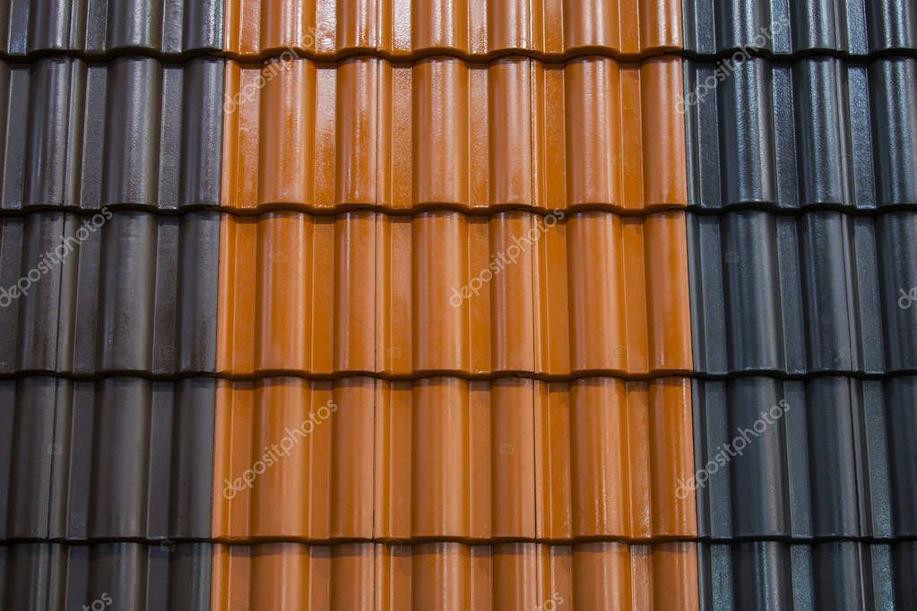 Textura de fondo de tejas de colores. Primer plano de fondo de tejas de