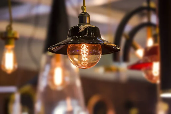Dekorativní Edison Žárovky Retro Designu Stolní Lampa Kužel Originální Vintage — Stock fotografie