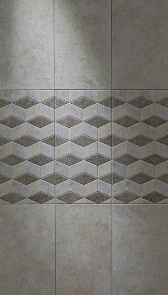 Slate tile ceramic, texture light gray.  Porcelain tile in the bathroom — Stock Photo, Image