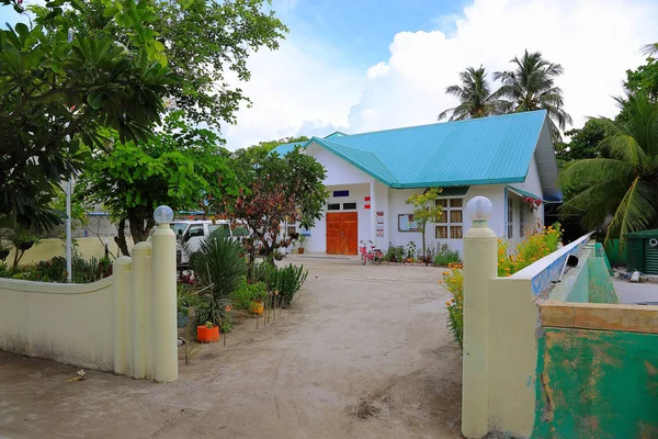 Vista Del Lindo Hospital Local Isla Dhangethi Maldivas Concepto Hospitalario — Foto de Stock