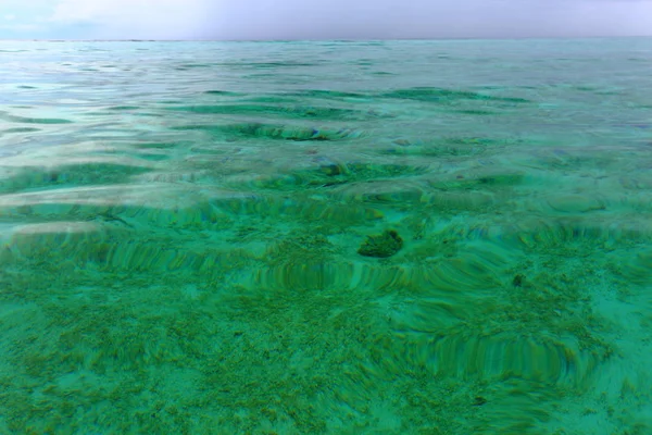 Prachtig Uitzicht Van Turquoise Wateroppervlak Gaan Hemel Lijn Indische Oceaan — Stockfoto
