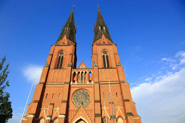 Великолепный Вид Самую Большую Церковь Уппсалы Швеция — стоковое фото