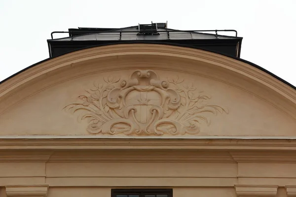 Закрыть Вид Красивые Детали Старом Фасаде Здания Концепция Архитектуры — стоковое фото