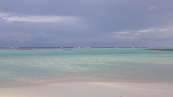 Vue Magnifique Sur Océan Indien Maldives Côte Sable Blanc Eau — Video