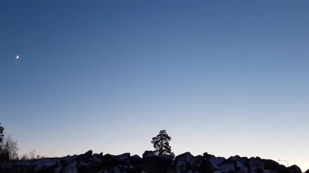 Niesamowite Piękno Kolorowy Zachód Słońca Szwecji Niezapomniany Widok Niesamowite Tła — Wideo stockowe