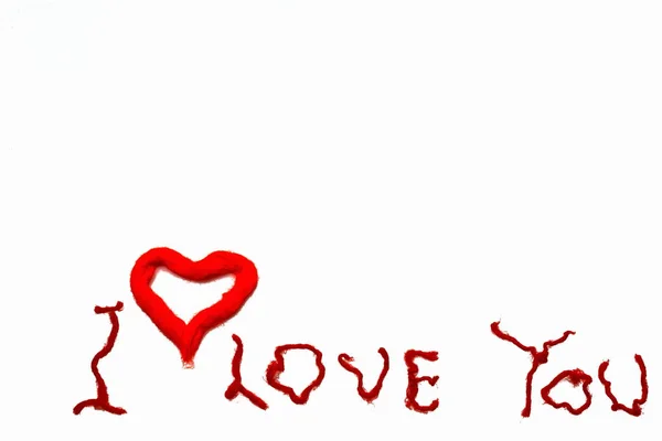Love You Background Red White Valentine Day Background Postcard — Stock Photo, Image