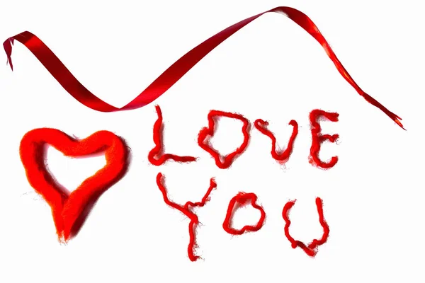 Love You Background Red White Valentine Day Background Postcard — Stock Photo, Image