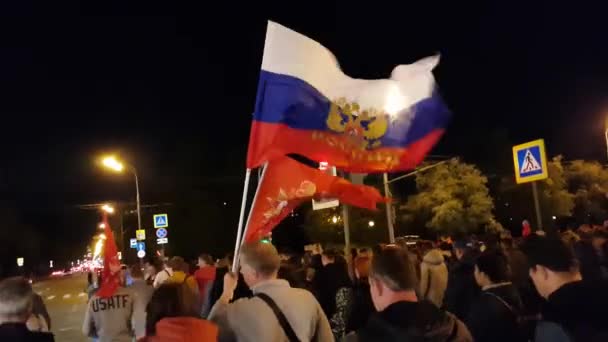人们在胜利日庆祝活动 2018 莫斯科俄罗斯 — 图库视频影像