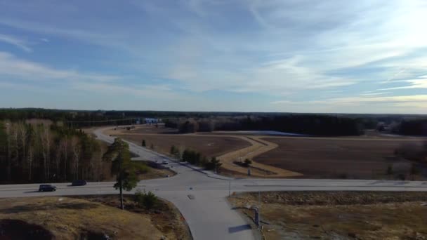 Menakjubkan Pandangan Drone Pada Pemandangan Yang Indah Pada Hari Musim — Stok Video
