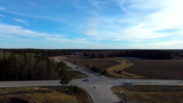 Vista Incrível Drone Bela Paisagem Dia Primavera Lindos Fundos Inverno — Vídeo de Stock