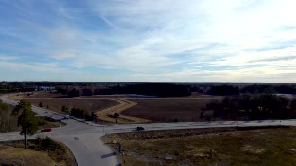 Erstaunlicher Drohnenblick Auf Wunderschöne Landschaft Einem Frühlingstag Wunderschöne Winter Hintergründe — Stockvideo