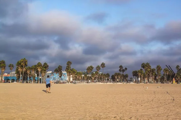 Amazing Beauty Sand Beach Los Angeles Summer Evening Beautiful Background — Stock Photo, Image