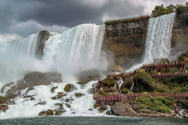 Niagara Falls Horseshoe Ontario Kanada Gyönyörű Vízesés Háttere — Stock Fotó