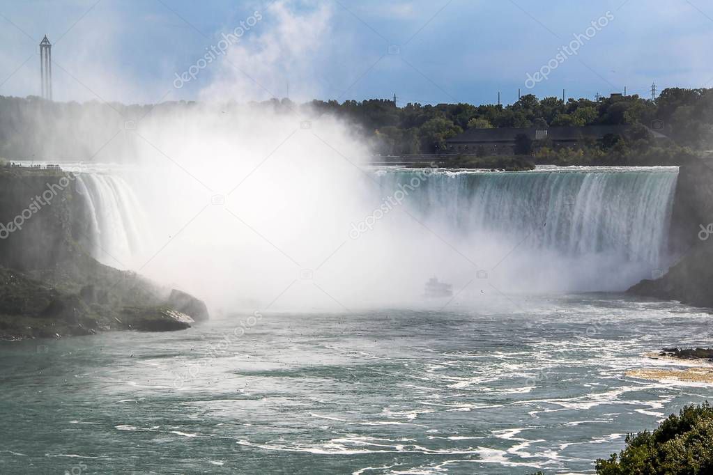 Niagara falls Horseshoe. Ontario. Canada. Beautiful waterfall background.