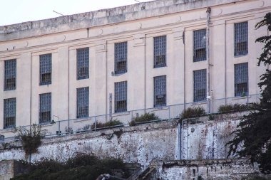 San Francisco. Hapishane Alcatraz görünümü. En fazla yüksek güvenlik federal hapishane. ABD.