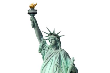 Beautiful view isolated Statue of Liberty. Liberty Island in New York. Harbor in New York.  clipart
