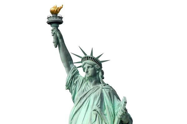 Güzel görünümü izole Özgürlük Heykeli. New York'taki Özgürlük Adası. New York Limanı. 