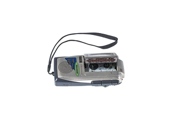 Close Weergave Van Oude Voice Recorder Tape Geïsoleerd Oude Technologie — Stockfoto