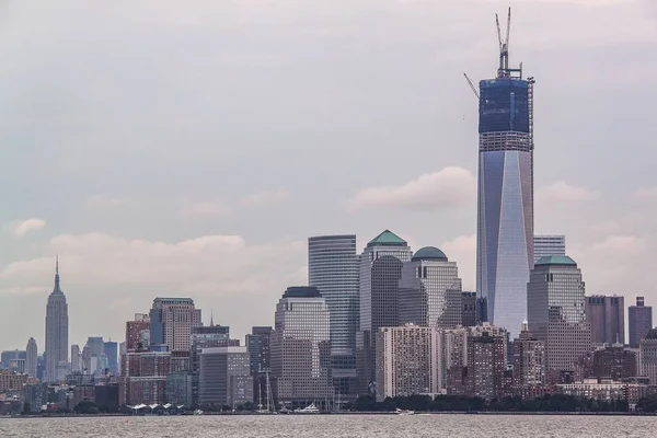 Herrlicher Blick Auf Die Skyline Von Manhattan Hohe Gebäude Blauen — Stockfoto