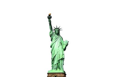 Güzel görünümü izole Özgürlük Heykeli. New York'taki Özgürlük Adası. New York Limanı. 