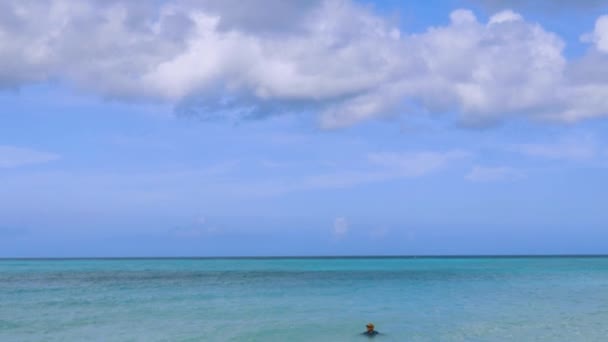 Удивительная Красота Карибского Морского Пляжа Остров Аруба Красивый Фон Природы — стоковое видео
