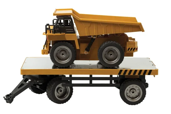 View Model Dump Truck Trailer White Background Свободное Время Концепция — стоковое фото