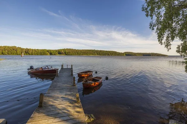 Vue Rapprochée Des Bateaux Bois Garés Beaux Milieux Naturels — Photo