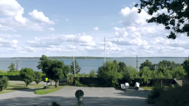 Prachtig Uitzicht Het Natuurlandschap Prachtige Baltische Zee Water Oppervlak Zweedse — Stockvideo