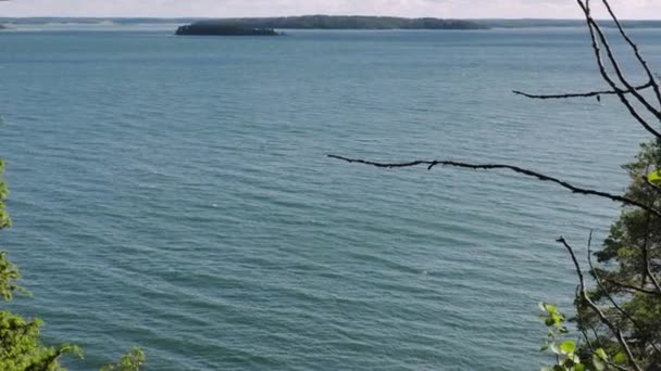 Prachtig Uitzicht Van Berg Tot Baltische Zee Blauwe Lucht Met — Stockvideo