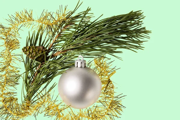 Vista Perto Macro Cones Pinheiro Secos Decorações Natal Árvore Natal — Fotografia de Stock