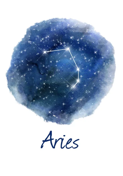 Σκούρο Μπλε Χέρι Ακουαρέλα Νυχτερινό Ουρανό Αστέρια Ανωμάλου Καλλιτεχνική Άκρες — Φωτογραφία Αρχείου