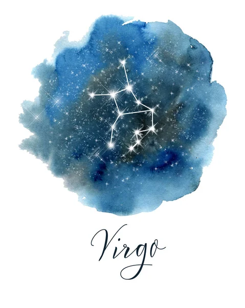 暗い青い手は 水彩の夜空の星を描画されます 大まかな 芸術的なエッジ ラスター バージョン — ストック写真