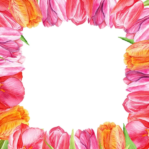 Fondo Floral Tulipanes Acuarela Dibujados Mano Puede Utilizar Para Invitaciones — Foto de Stock