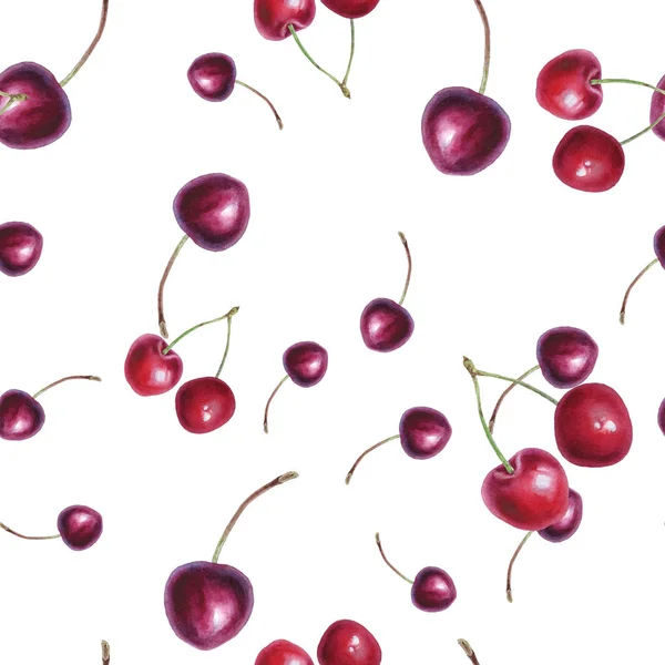 Berries Dicat Dengan Cat Air Dengan Tangan — Stok Foto