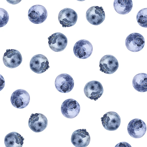 Seamless Pattern Berries White Background Berries Painted Watercolor Hand — Stock Photo, Image