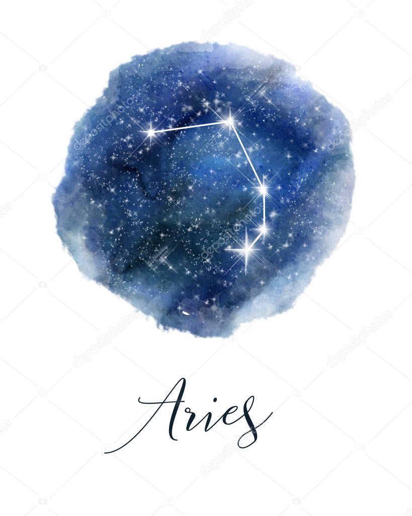 Dark blue hand drawn watercolor night sky with stars. Rough, artistic edges. Raster version.