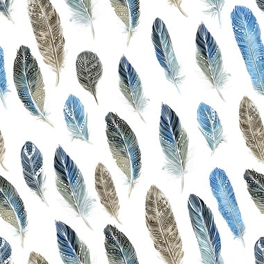 Tüyler ile Dikişsiz desen. Suluboya, mürekkep ve kalem ile çizilmiş. Kumaş, kağıt, kartlar, davetiyeler, zarflar için, tarihi ve diğer.