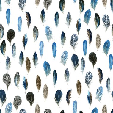 Tüyler ile Dikişsiz desen. Suluboya, mürekkep ve kalem ile çizilmiş. Kumaş, kağıt, kartlar, davetiyeler, zarflar için, tarihi ve diğer.