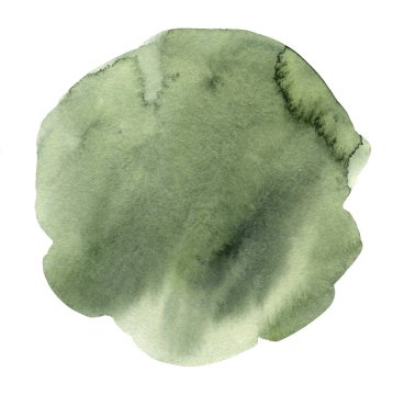 beyaz arka plan üzerinde izole suluboya yeşil grunge spot afiş.